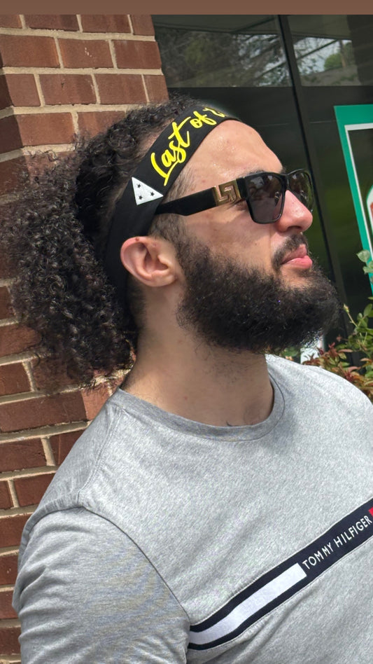 MHALBINI (regular fit) last of the greatest performance headband (black /white/ yellow)