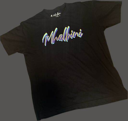MHALBINI Aqua triple signature tshirt